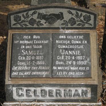 GELDERMAN Samuel 1897-1955 & Jannie 1907-1990