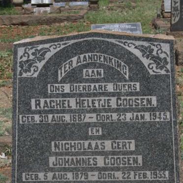 GOOSEN Nicholaas Gert Johannes 1879-1955 & Rachel Heletje 1887-1945