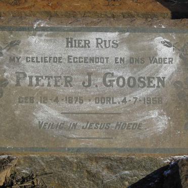 GOOSEN Pieter J. 1875-1958