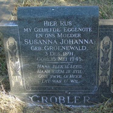 GROBLER Susanna Johanna nee GROENEWALD 1891-1945