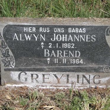 GREYLING Alwyn Johannes 1962-1962 :: GREYLING Barend 1964-1964