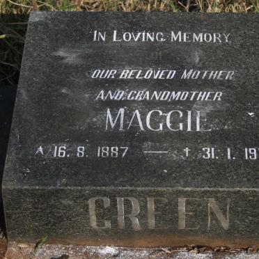GREEN Maggie 1887-1972