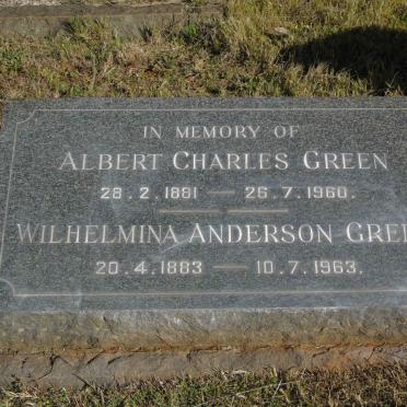 GREEN Albert Charles 1881-1960 &amp; Wilhelmina Anderson 1883-1963