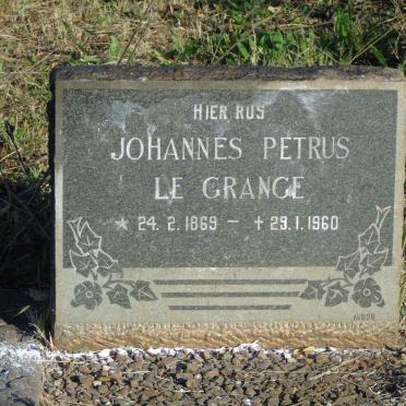 GRANGE Johannes Petrus, le 1869-1960