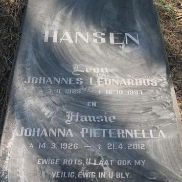 HANSEN Leon Johannes Leonardus 1923-1997 &amp; Hansie Johanna Pieternella 1926-2012