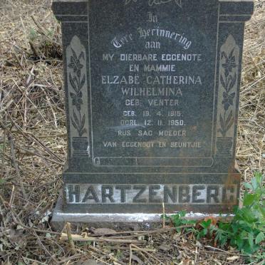 HARTZENBERG Elzabe Catherina Wilhelmina nee VENTER 1915-1950
