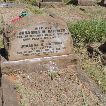 HATTINGH Johannes M. 1864-1940 &amp; Johanna S. COETZEE 1866-1951