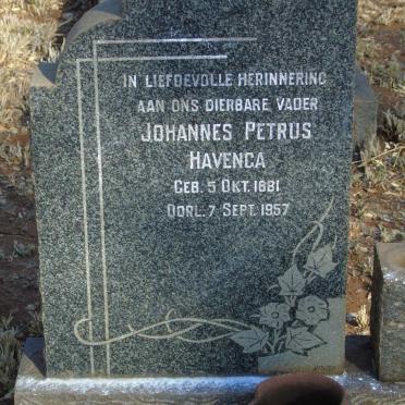 HAVENGA Johannes Petrus 1881-1957