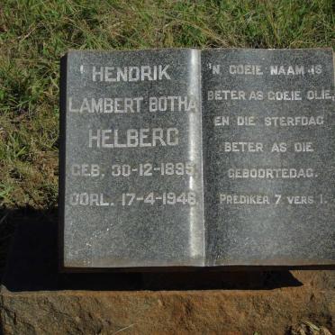 HELBERG Hendrik Lambert Botha 1895-1946