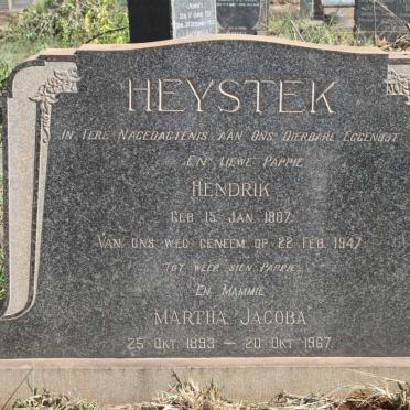 HEYSTEK Hendrik 1887-1947 & Martha Jacoba 1893-1967