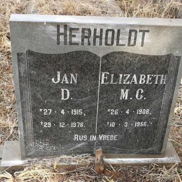 HERHOLDT Jan D. 1915-1976 & Elizabeth M.C. 1908-1956