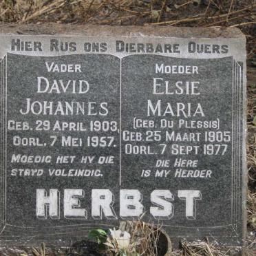 HERBST David Johannes 1903-1957 & Elsie Maria DU PLESSIS 1905-1977