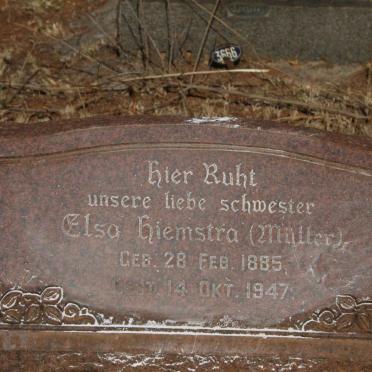 HIEMSTRA Elsa nee MULLER 1885-1947