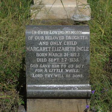INGLE Margaret Elizabeth 1923-1935