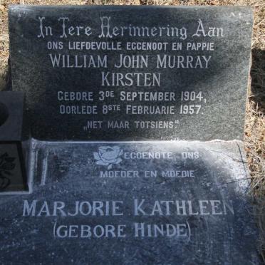 KIRSTEN William John Murray 1904-1957 & Marjorie Kathleen HINDE 1912-1992