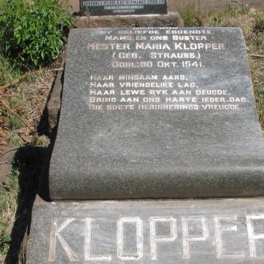KLOPPER Hester Maria nee STRAUSS -1941