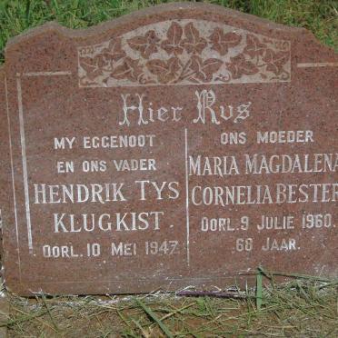 KLUGKIST Hendrik Tys -1947 & Maria Magdalena Cornelia BESTER -1960