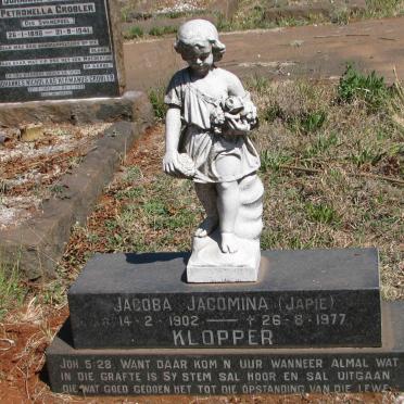 KLOPPER Jacoba Jacomina 1902-1977