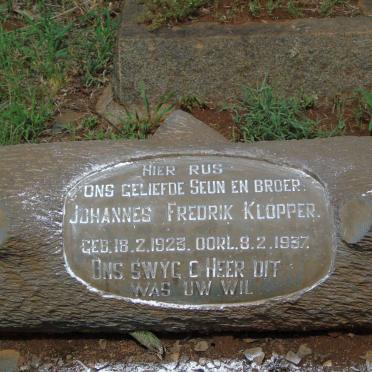 KLOPPER Johannes Frederik 1923-1937