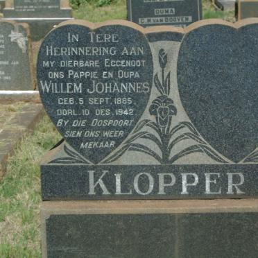 KLOPPER Willem Johannes 1885-1942