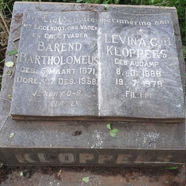 KLOPPERS Barend Bartholomeus 1871-1958 &amp; Levina G.H. AUCAMP 1888-1979