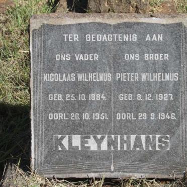 KLEYNHANS Nicolaas Wilhelmus 1884-1951 :: KLEYNHANS Pieter Wilhelmus 1927-1946