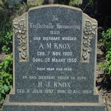 KNOX H.J. 1897-1969 & A.M. 1900-1950