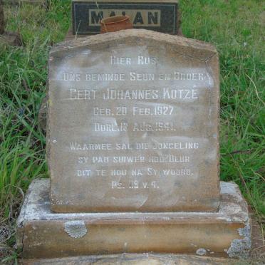 KOTZE Gert Johannes 1927-1941