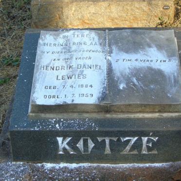 KOTZE Hendrik Daniel Lewies 1884-1959
