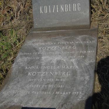 KOTZENBERG Julius Gustav Phillip Wilhelm 1872-1947 & Anna Engela Maria VAN DER BERG 1881-1973 :: KOTZENBERG Rudolph Paul Gustav 1921-1952_2