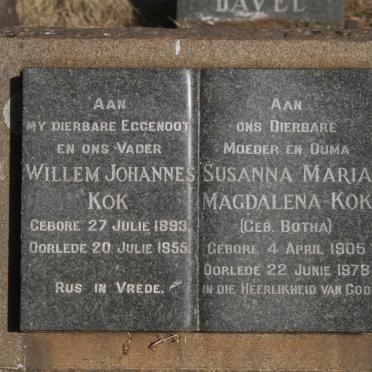 KOK Willem Johannes 1893-1955 & Susanna Maria Magdalena BOTHA 1905-1978