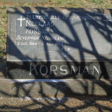 KORSMAN Nicolaas 1889-1959