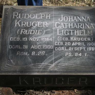KRUGER Rudolph 1944-1960 :: LIGTHELM Johanna Catharina nee KRUGER 1908-1985
