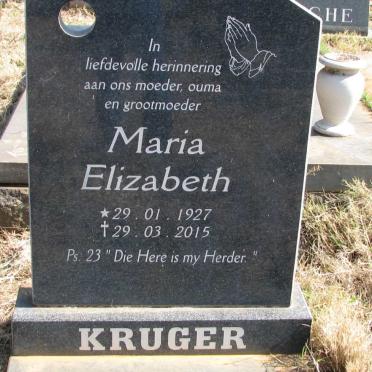 KRUGER Maria Elizabeth 1927-2015