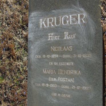 KRUGER Nicolaas 1894-1939 & Maria Hendrika POSTMA 1903-1969