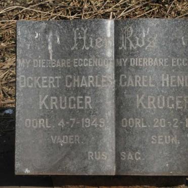 KRUGER Ockert Charles -1949 :: KRUGER Carel Hendrik -1960