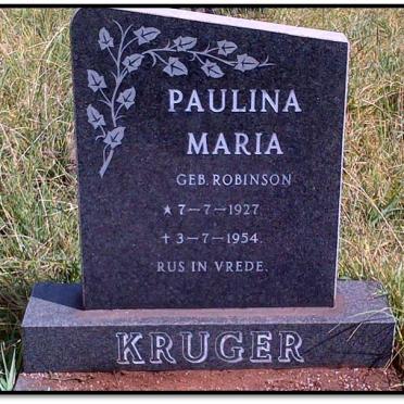 KRUGER Paulina Maria nee ROBINSON 1927-1954