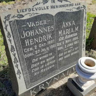 KRYNAUW Johannes Hendrik 1887-1961 &amp; Anna Maria M. ROBINSON 1890-1967