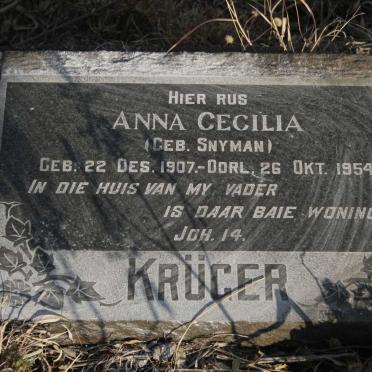 KRUGER Anna Cecilia nee SNYMAN 1907-1954
