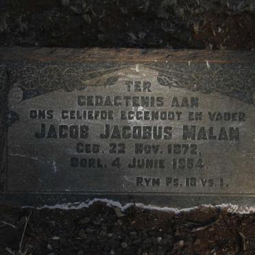 MALAN Jacob Jacobus 1872-1954