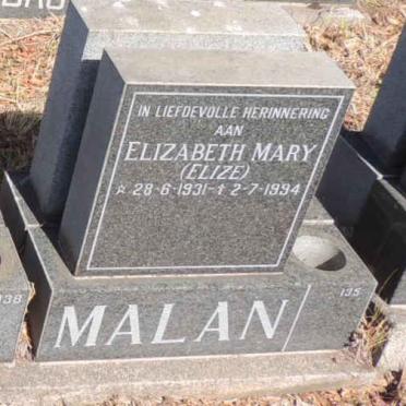 MALAN Elizabeth Mary 1931-1994