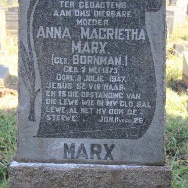 MARX Anna Magrietha nee BORNMAN 1873-1947
