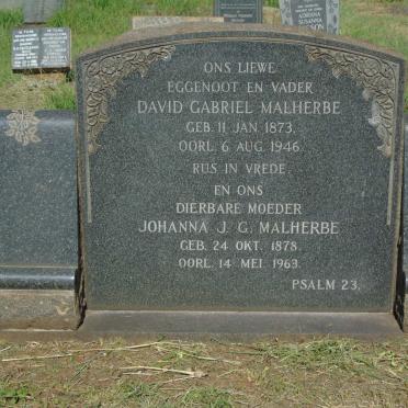 MALHERBE David Gabriel 1873-1946 & Johanna J.G. 1878-1963