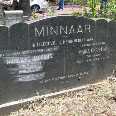 MINNAAR Nicolaas Jacobus 1885-1962 &amp; Maria Christina PIETERS 1894-1965
