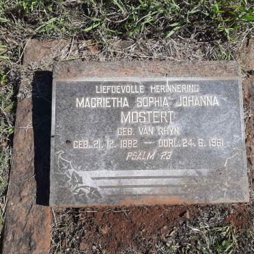 MOSTERT Magrietha Sophia Johanna nee VAN RHYN 1882-1961