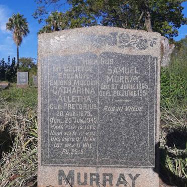 MURRAY Samuel 1865-1951 & Catharina Alletha PRETORIUS 1873-1945
