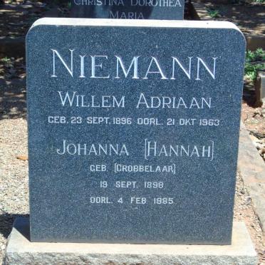 NIEMANN Willem Adriaan 1896-1963 & Johanna GROBBELAAR 1898-1985