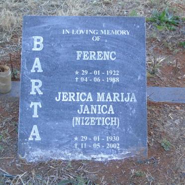 BARTA Ferenc 1922-1988 &amp; Jerica Marija Janica NIZETICH 1930-2002