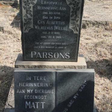 PARSONS Gys Albertus Wilhelmus 1890-1965 :: BRUMMER Matt 1914-1977