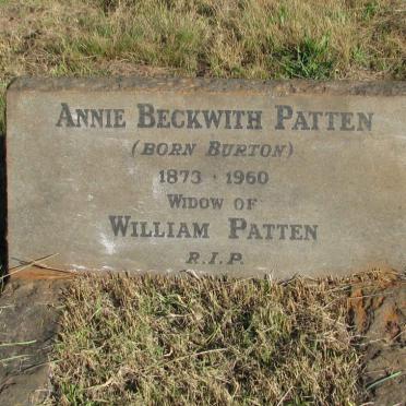 PATTEN Annie Beckwith nee BURTON 1873-1960